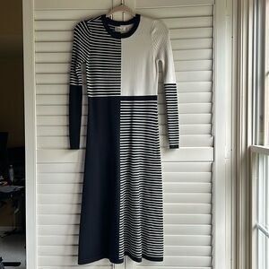 Eliza J black and tan midi sweater dress size XS